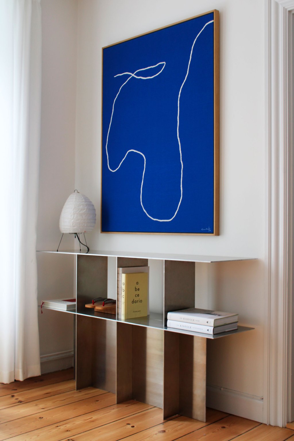 Filippo Andrighetto Lamina console in brushed aluminum